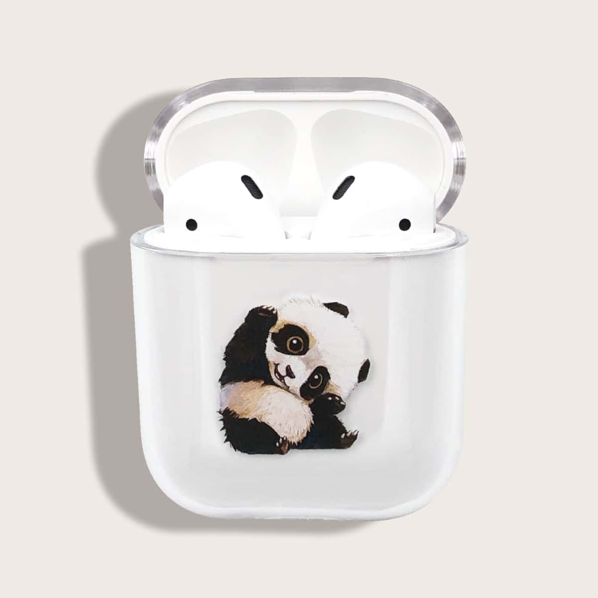 

1pc Panda Pattern AirPods Case, Clear