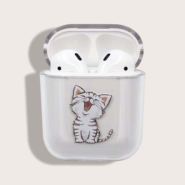 

1pc Cartoon Graphic AirPods Case, Clear