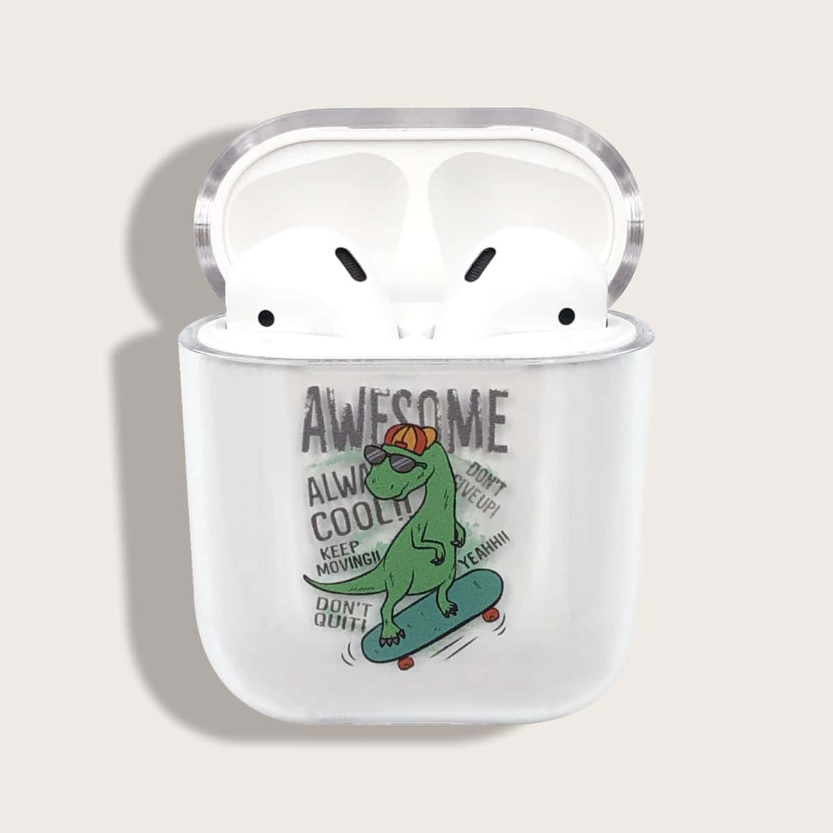 

1pc Cartoon Graphic AirPods Case, Clear
