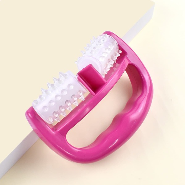 

1pc Manual Body Massager Roller, Hot pink