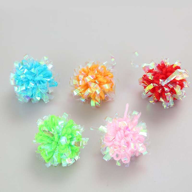 

2pcs Cat Random Ringing Paper Ball Toy, Multicolor