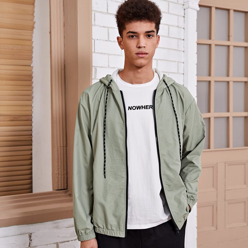 

Guys Zip Up Hooded Jacket, Mint green