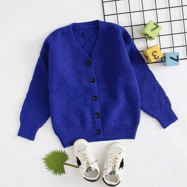 

Boys Argyle Knit Button Up Cardigan, Royal blue
