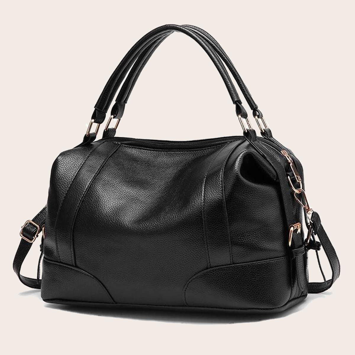 

Minimalist Ruched Tote Bag, Black