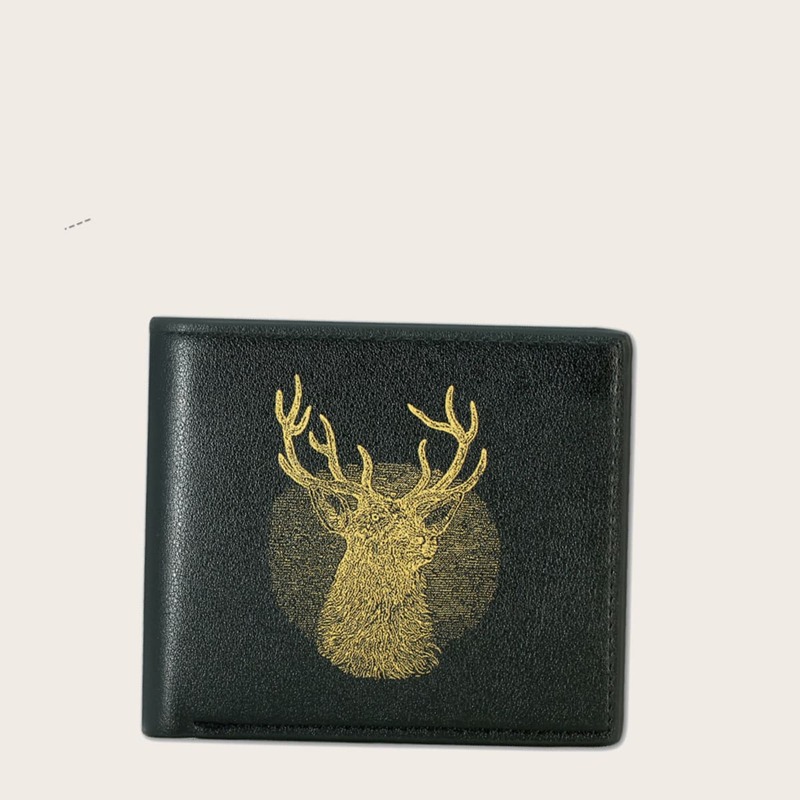 

Guys Deer Graphic Short Purse, Black