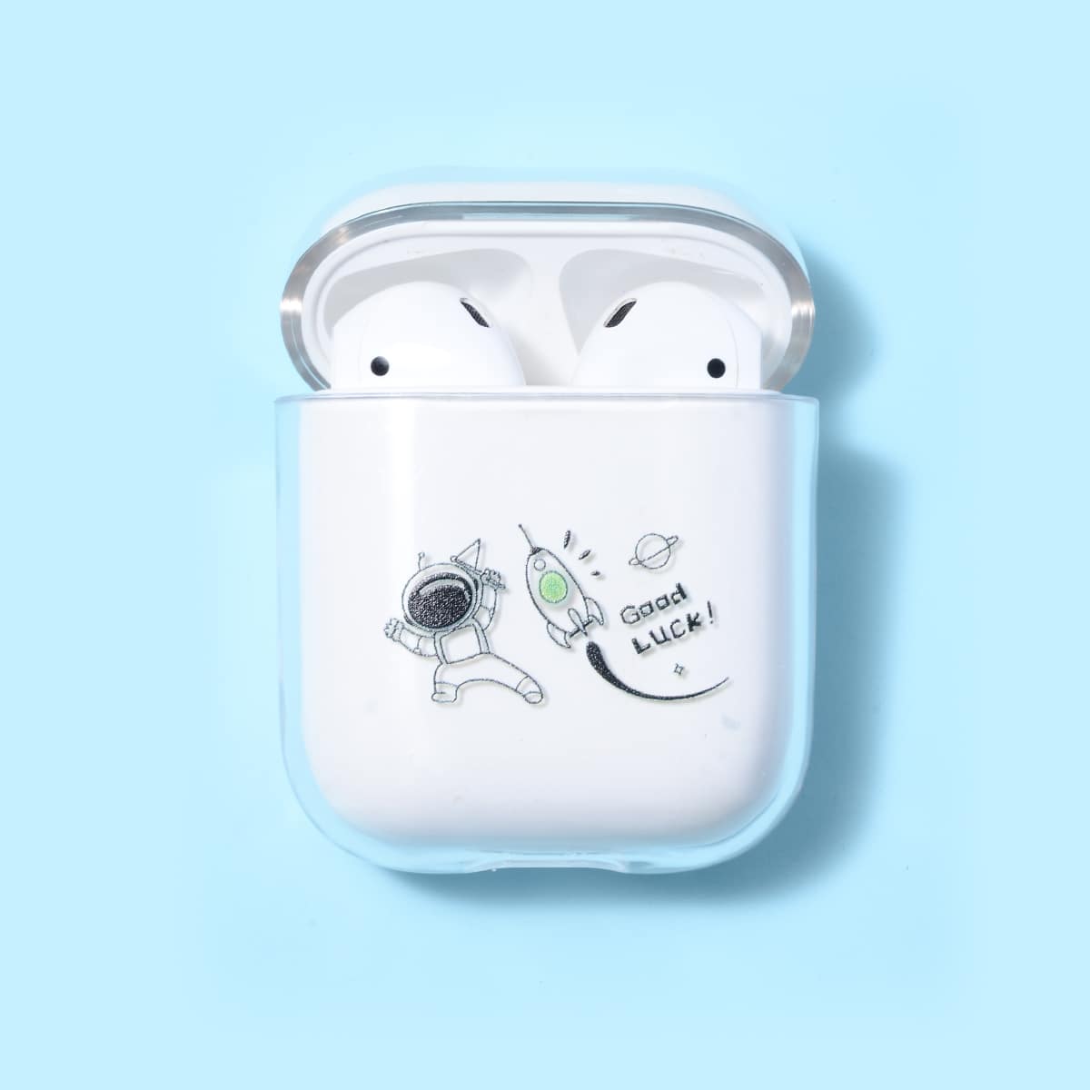 

1pc Cartoon Graphic AirPods Case, Clear