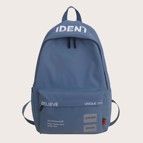 

Letter Graphic Large Capacity Backpack, Blue