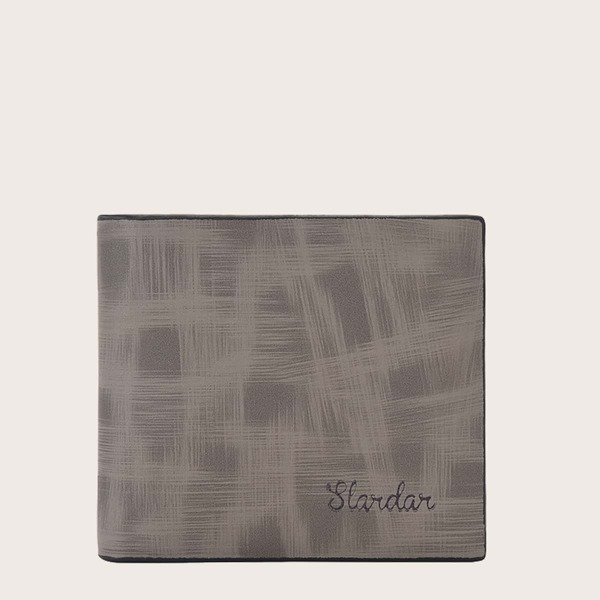 

Men Letter Graphic Short Purse, Grey