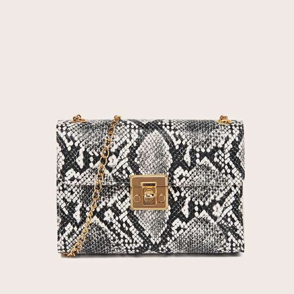 

Faux Snakeskin Leather Crossbody Bag, Multicolor
