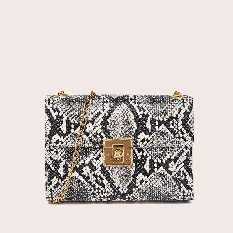 

Faux Snakeskin Leather Crossbody Bag, Multicolor