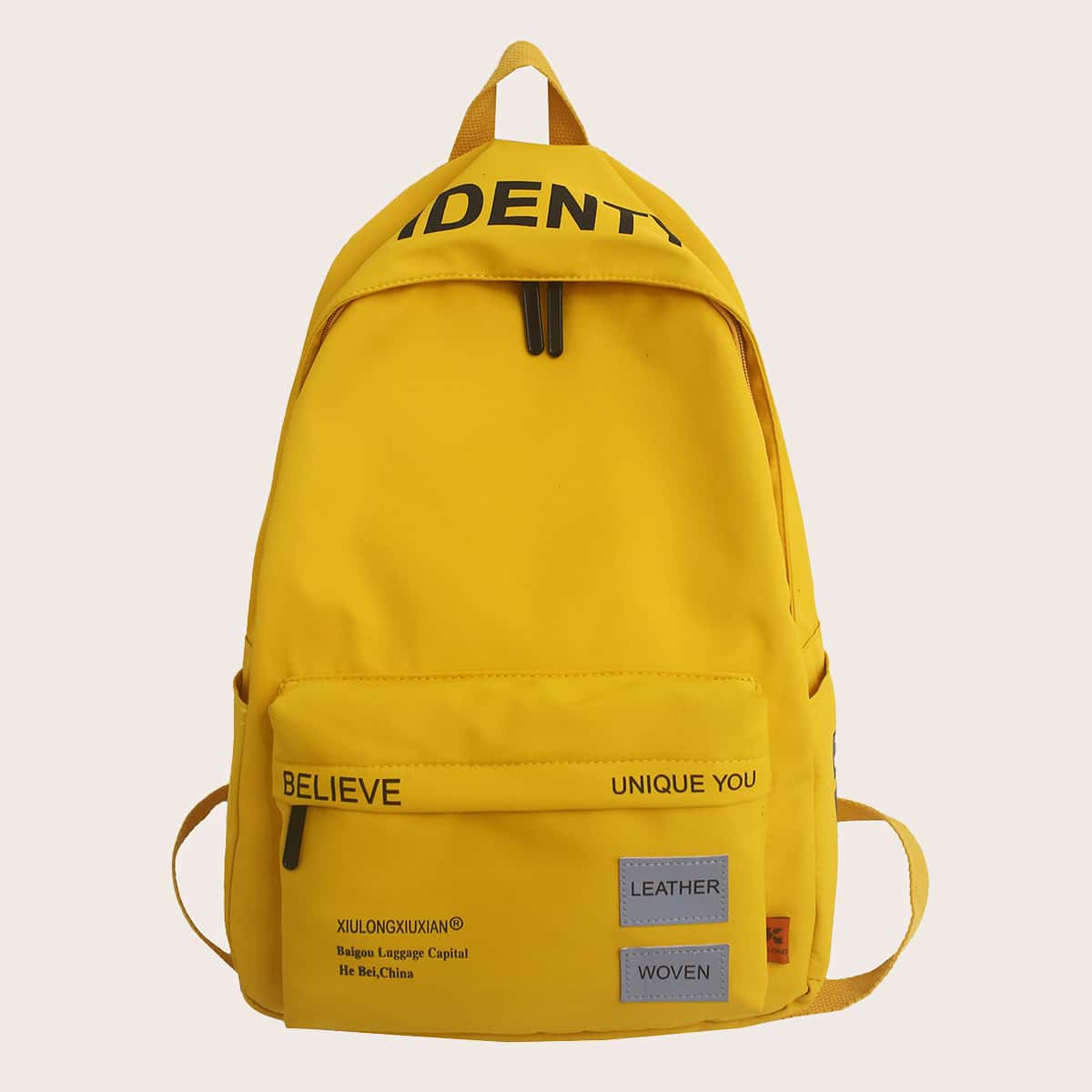 

Letter Graphic Large Capacity Backpack, Yellow