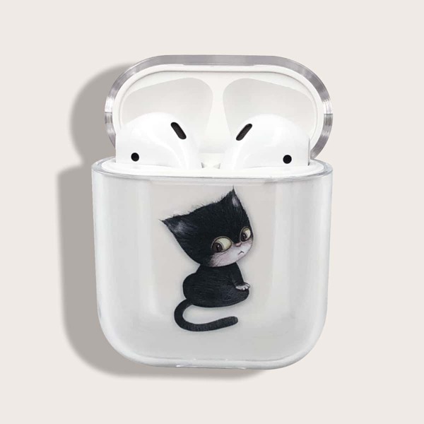 

1pc Cartoon Graphic AirPods Case, Clear