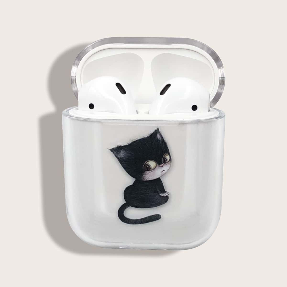 

1pc Cartoon Graphic AirPods Case, Clear