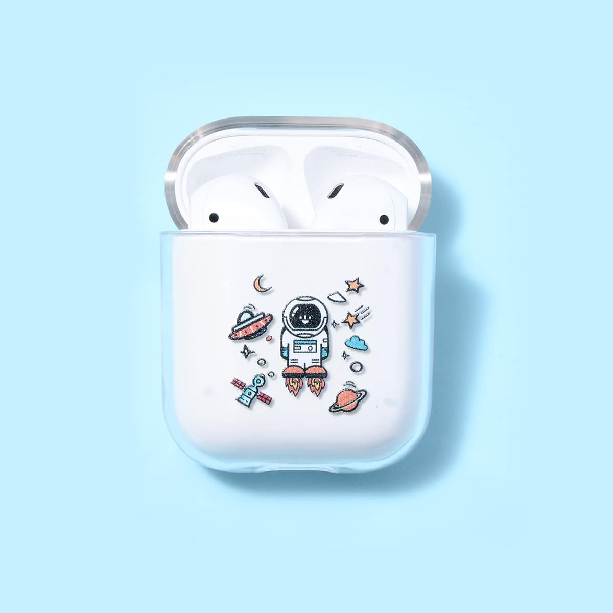 

1pc Cartoon Graphic AirPods Case, Clear