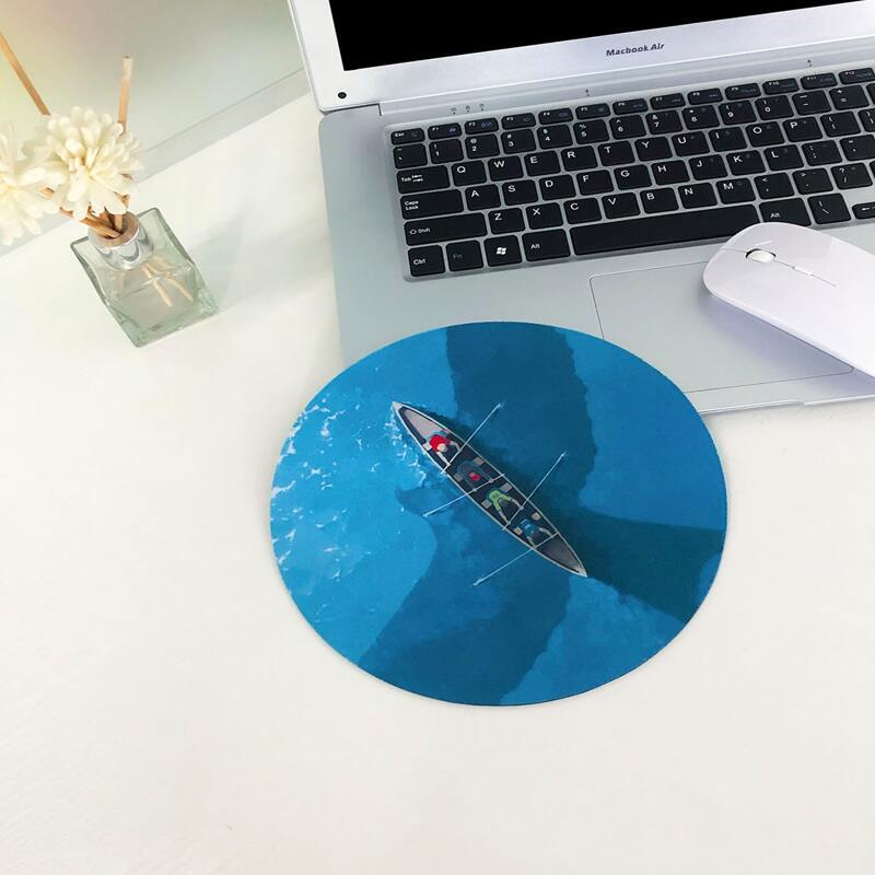 

1pc Boat Pattern Mouse Pad, Blue