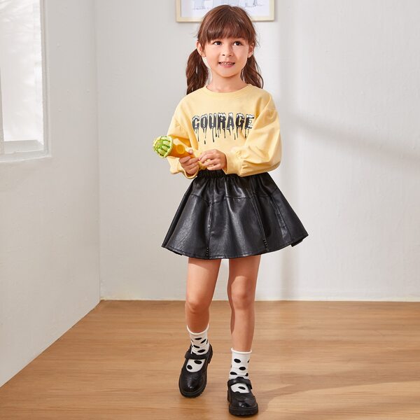 

Toddler Girls Letter Graphic Sweatshirt, Yellow