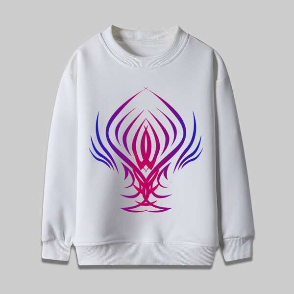 

Boys Graphic Print Crew Neck Sweatshirt, White