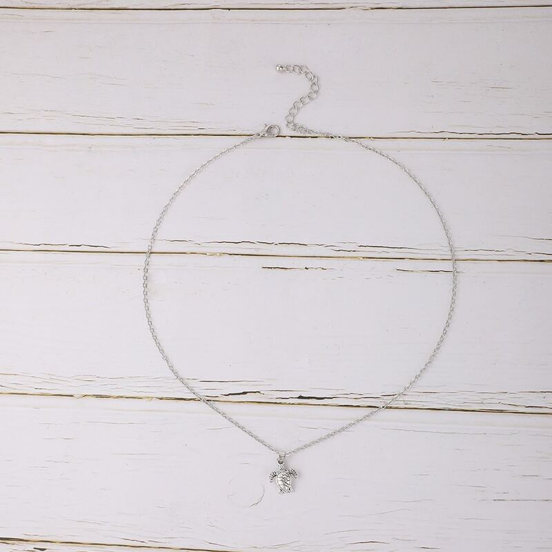

Tortoise Pendant Necklace, Silver