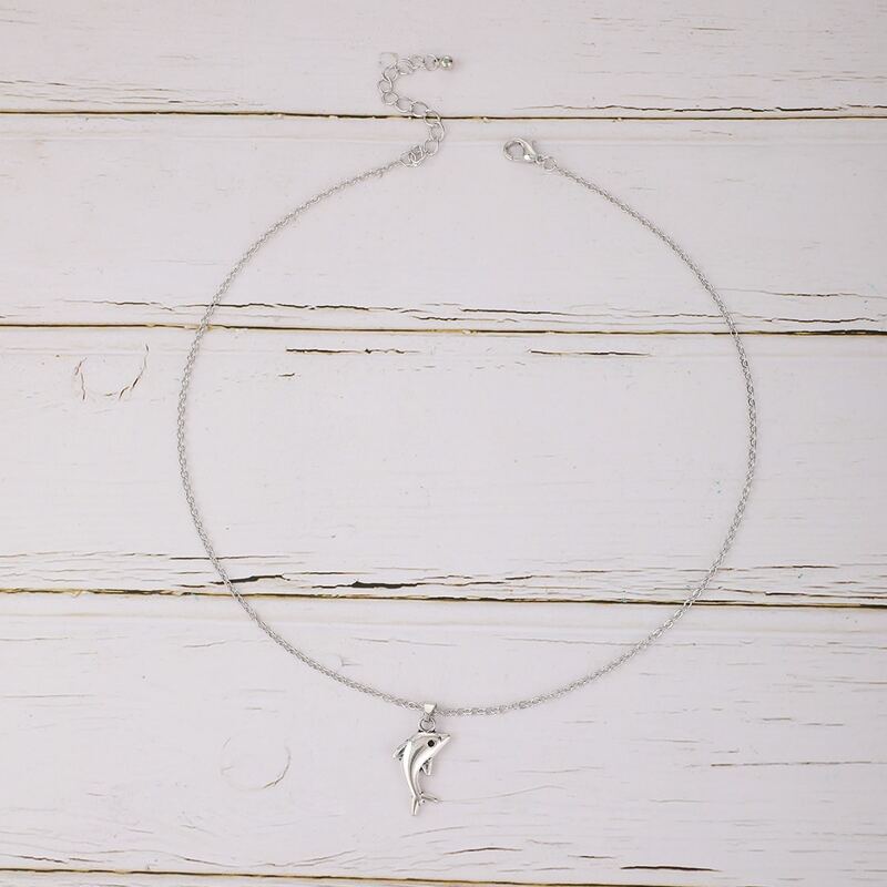 

Dolphin Decor Chain Necklace, Silver