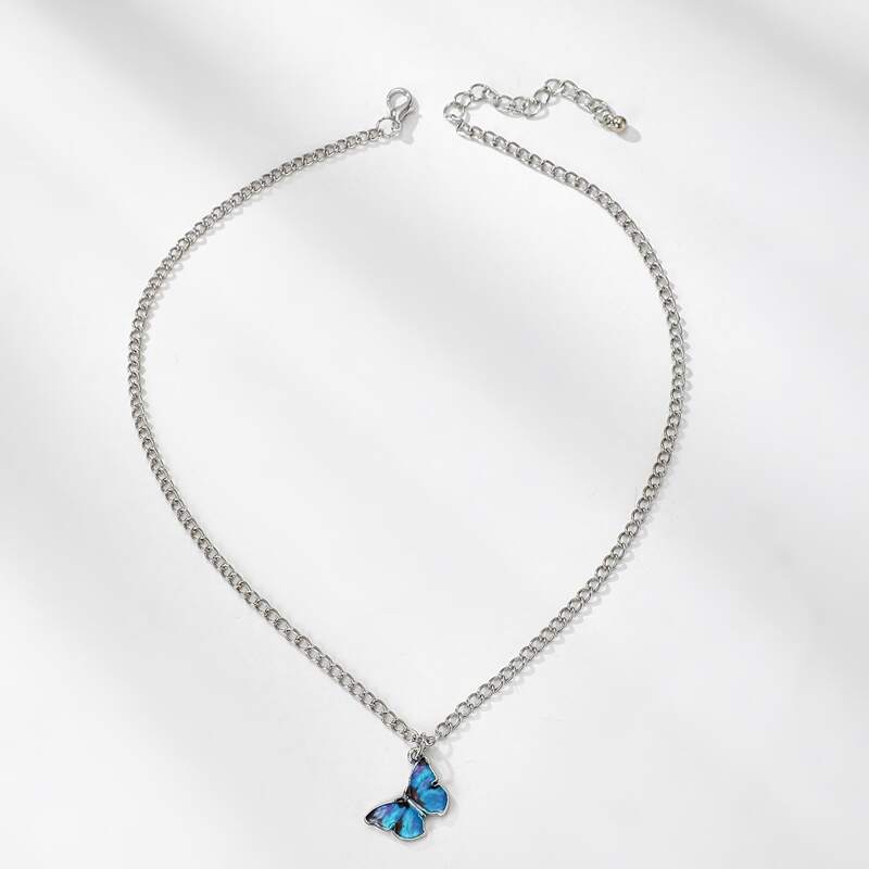 

Butterfly Chain Necklace, Silver