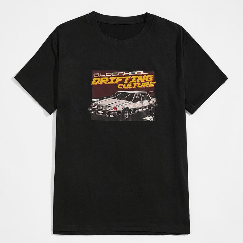 

Guys Car & Letter Graphic Tee, Black