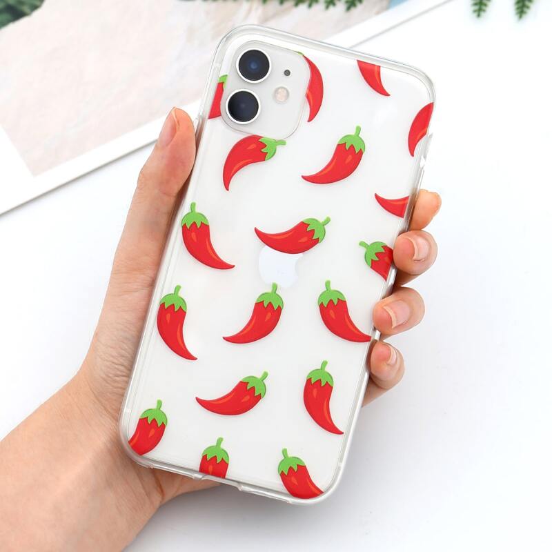 

Chili Clear iPhone Case, Red