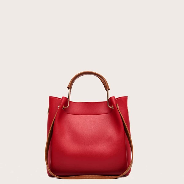 

Minimalist Satchel Bag, Red