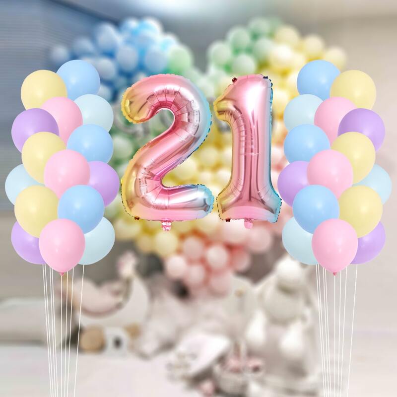 

33pcs Number Shaped Decoration Balloon Set, Multicolor