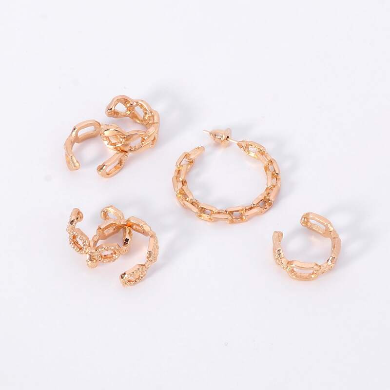 

6pcs Chain Earrings, Gold