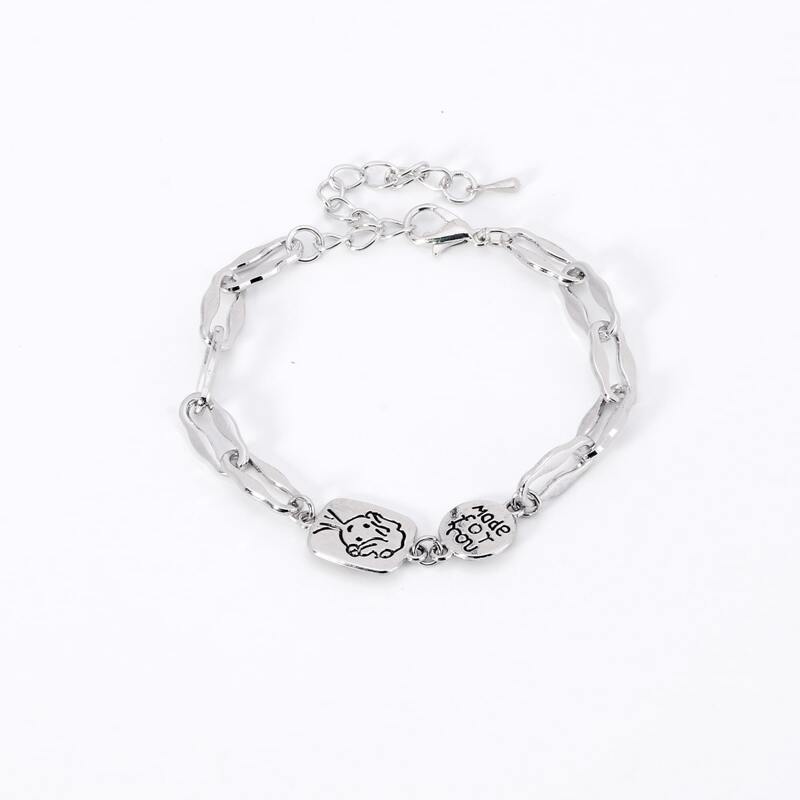 

Coin Chain Bracelet, Silver