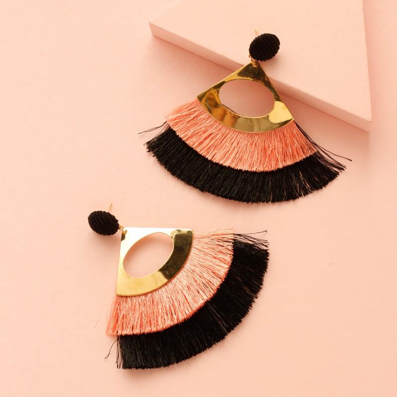 

Layered Tassel Drop Earrings, Multicolor