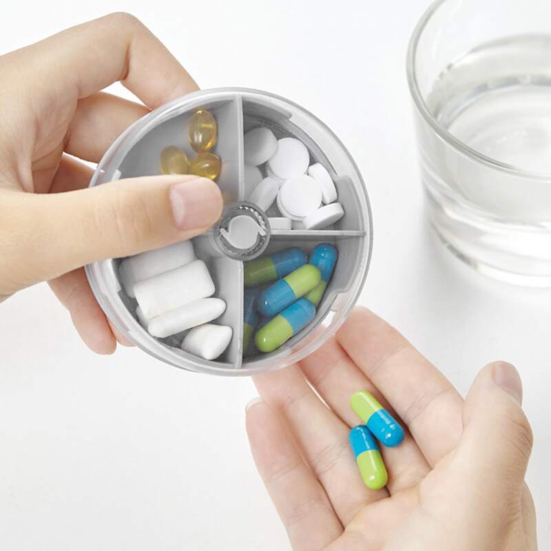 

Multi-grid Pill Storage Box, Grey