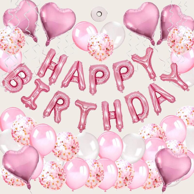 

39pcs Birthday Party Balloon Set, Pink