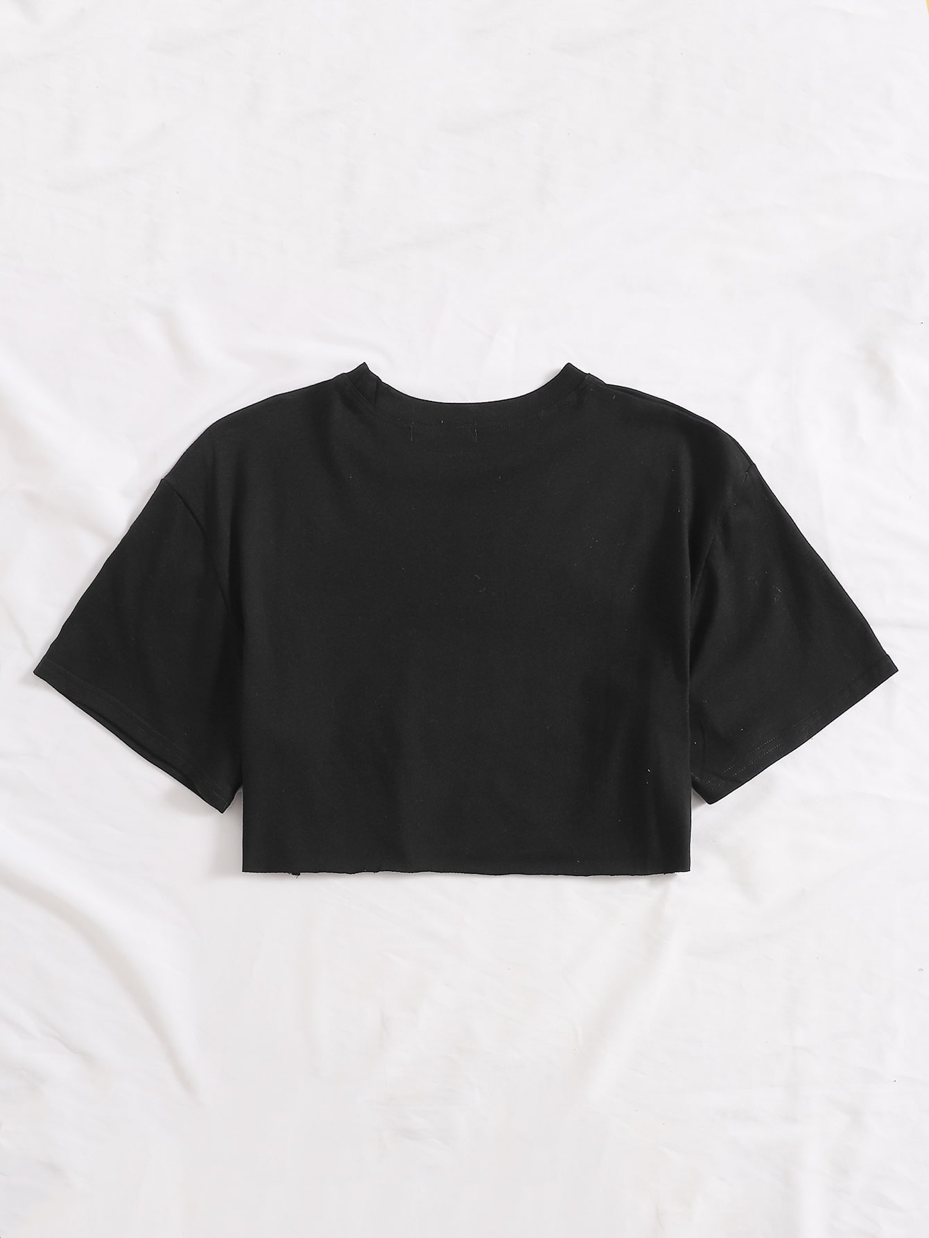 Letter Embroidered Crop Tee | SHEIN EUR