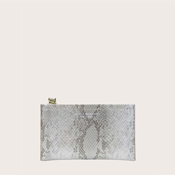 

Snakeskin Print Purse, Light grey