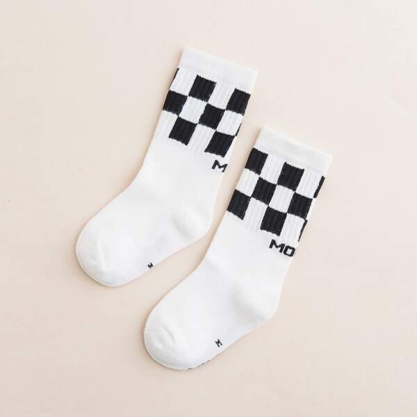 

Toddler Kids Two Tone Socks, Black and white