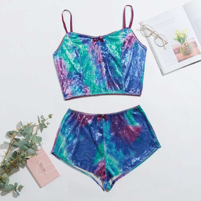 

Tie Dye Velvet PJ Set, Multicolor