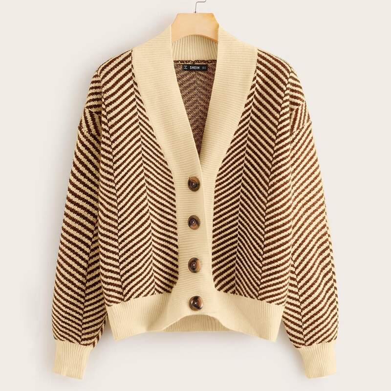 

Button Up Striped Cardigan, Multicolor