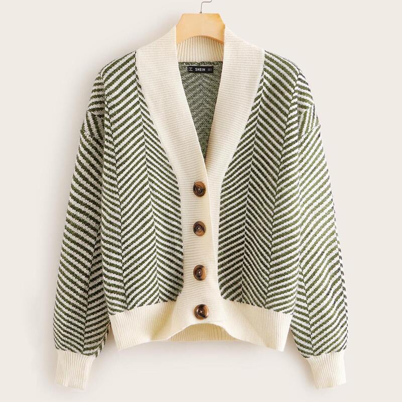 

Button Up Striped Cardigan, Multicolor