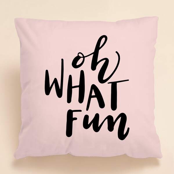

Letter Graphic Cushion Cover Without Filler, Pink