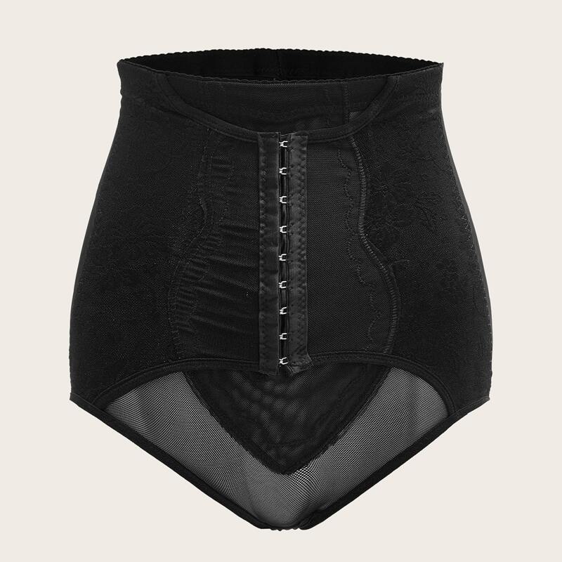 

Floral Embroidery Shapewear Panty, Black