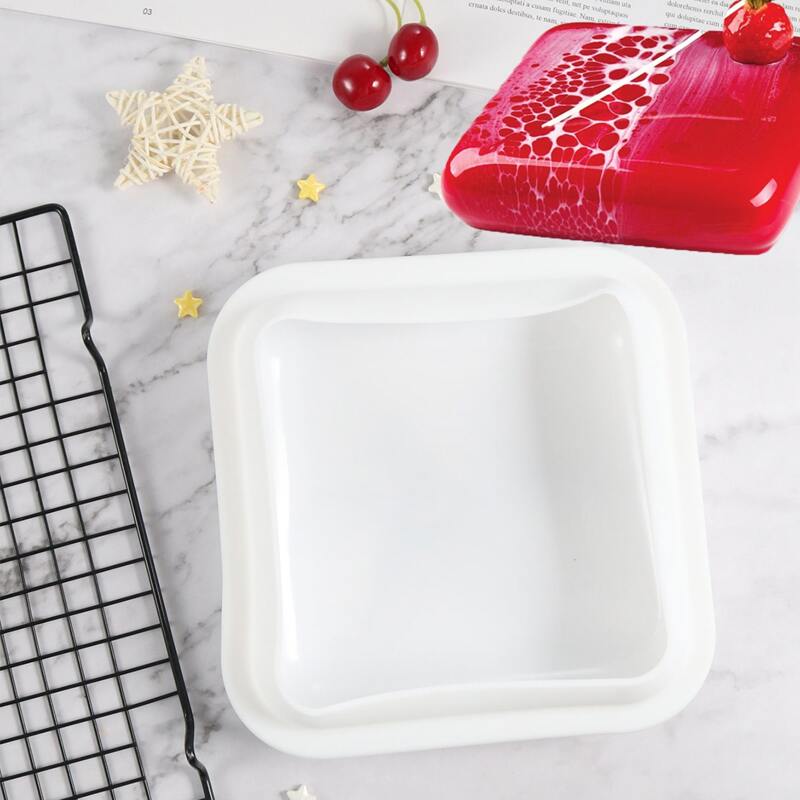 

1pc Rectangle Cake Mold, White