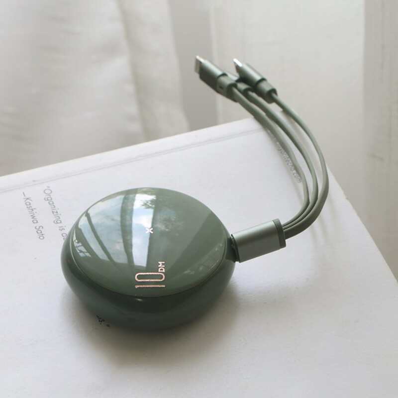 

3 In 1 Telescopic Data Cable, Green