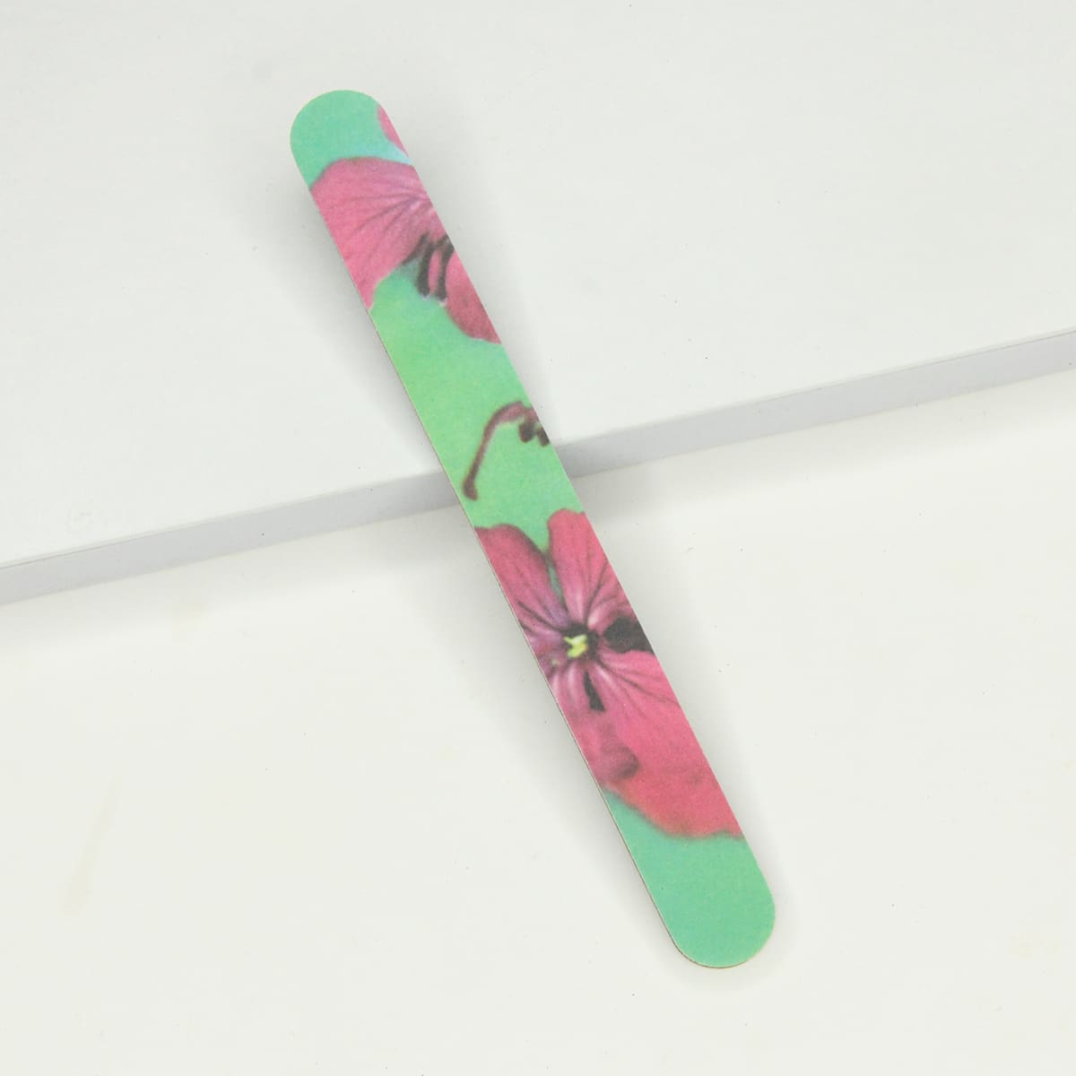 

1pc Flower Print Nail File, Multicolor