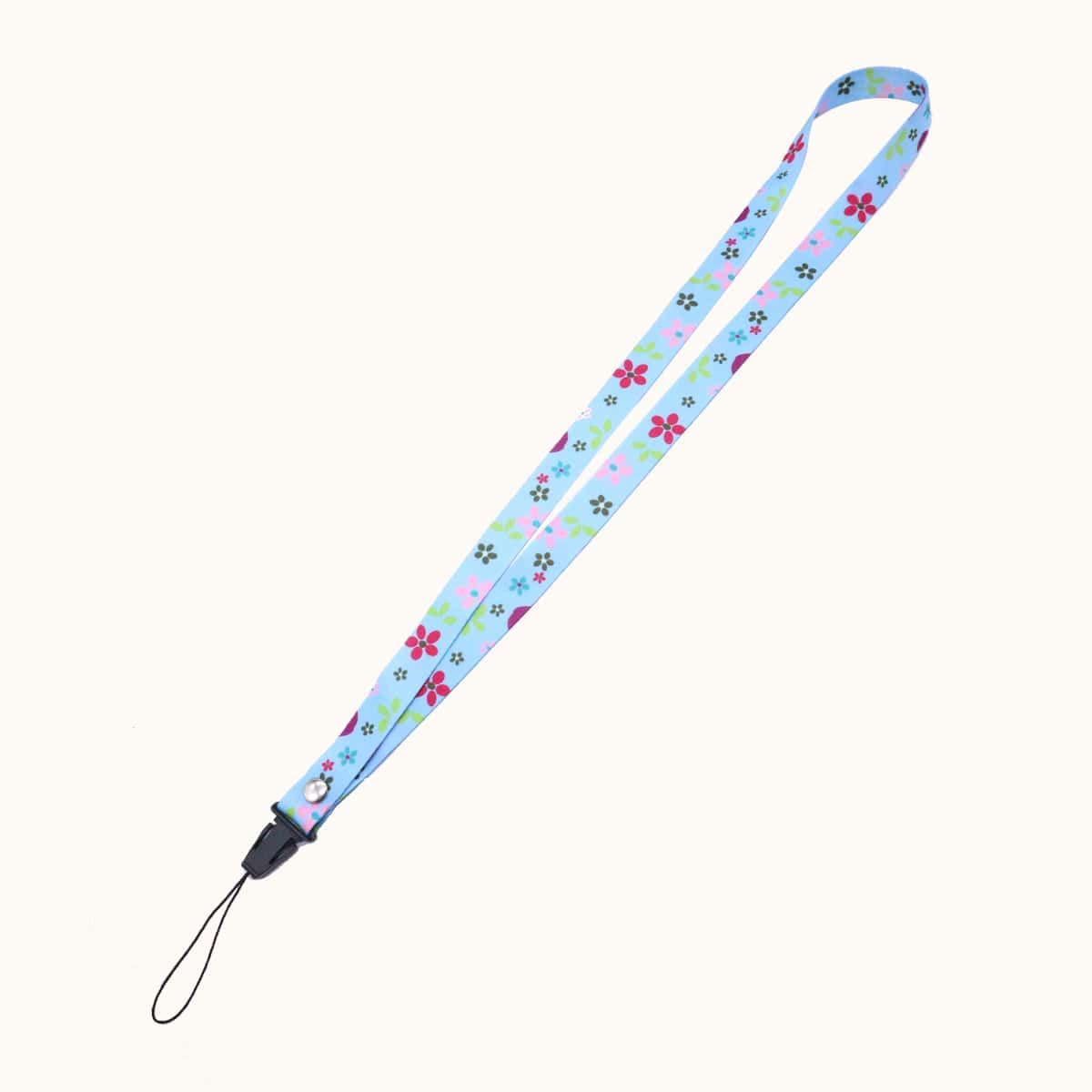 

1pc Flower Print Lanyard, Blue