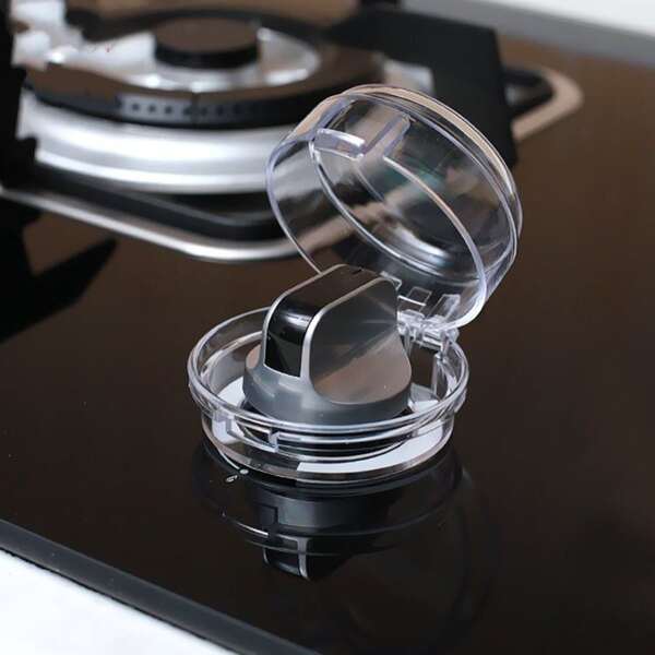 

1pc Gas Stove Knob Protective Cover, Clear
