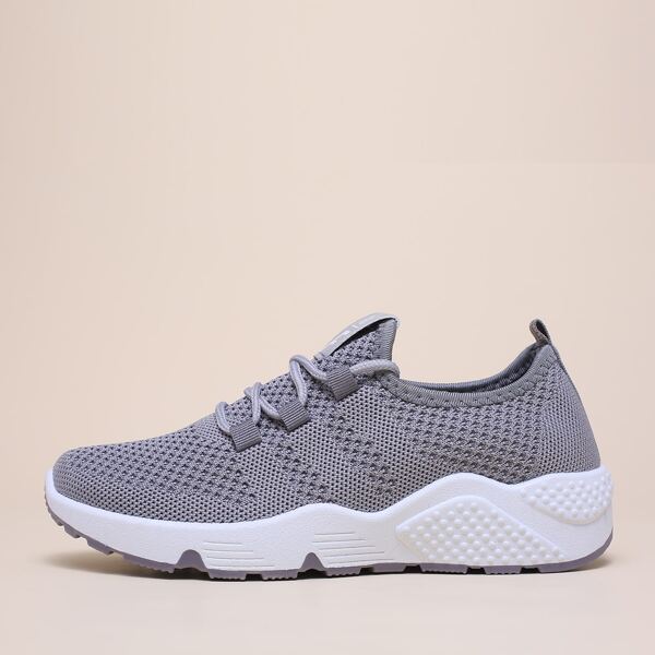 

Lace-up Decor Wide Fit Sneakers, Grey