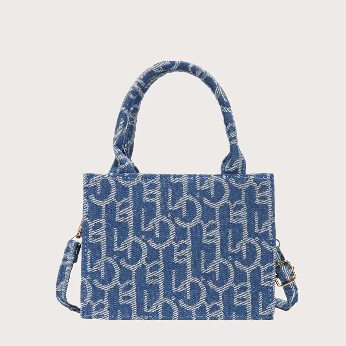 

Letter Graphic Satchel Bag, Blue
