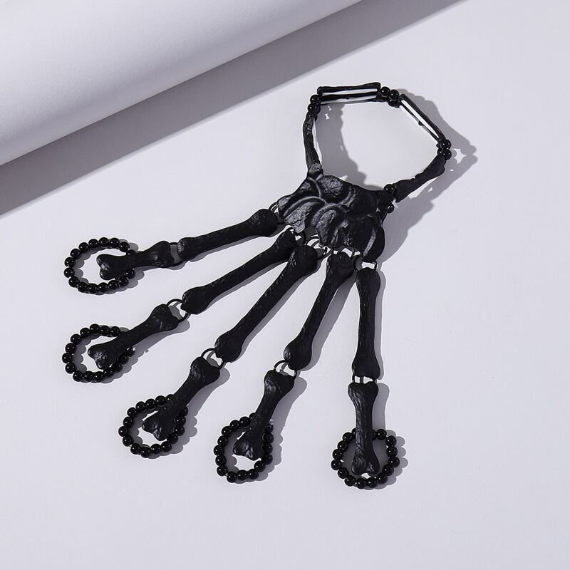 

Skeleton Hand Design Mittens Bracelet, Black