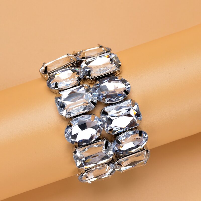 Gemstone Decor Bracelet, Silver
